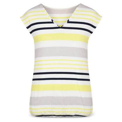 Next Womens Multicoloured Striped Viscose A-Line Size 6 V-Neck Pullover
