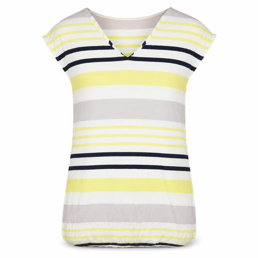 Next Womens Multicoloured Striped Viscose A-Line Size 6 V-Neck Pullover