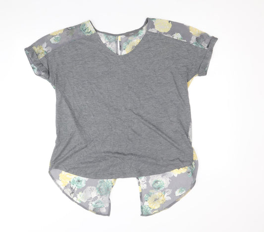 NEXT Womens Multicoloured Floral Polyester Tunic T-Shirt Size 12 V-Neck - Chiffon Details