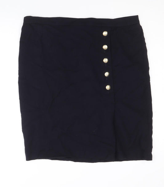 Arkis Club Womens Blue Cotton Straight & Pencil Skirt Size 22 Zip