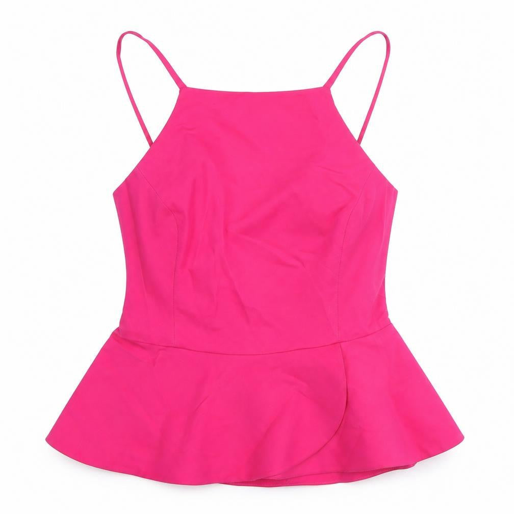 Forever New Womens Pink Modal Basic Tank Size 8 Square Neck - Peplum