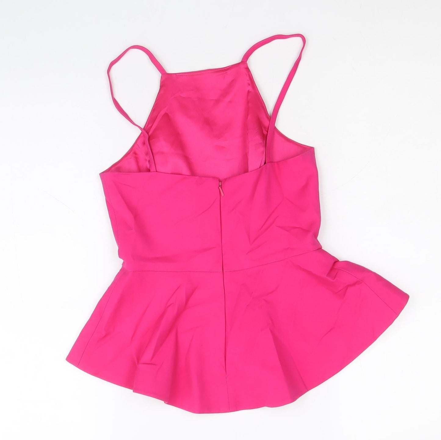 Forever New Womens Pink Modal Basic Tank Size 8 Square Neck - Peplum