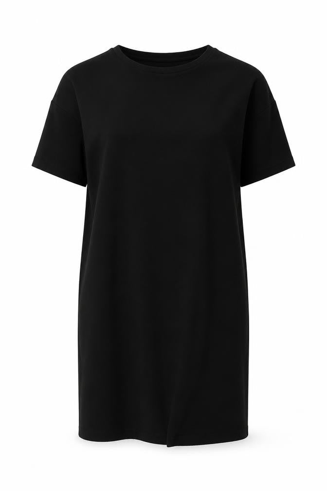 ASOS Womens Black Polyester T-Shirt Dress Size 10 Round Neck Pullover
