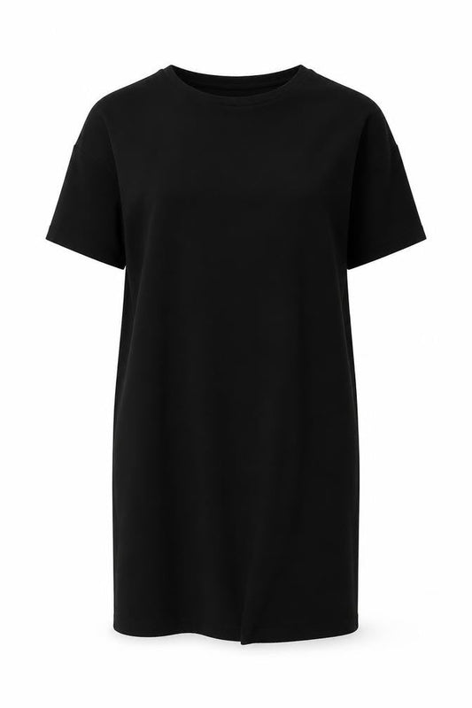 ASOS Womens Black Polyester T-Shirt Dress Size 10 Round Neck Pullover