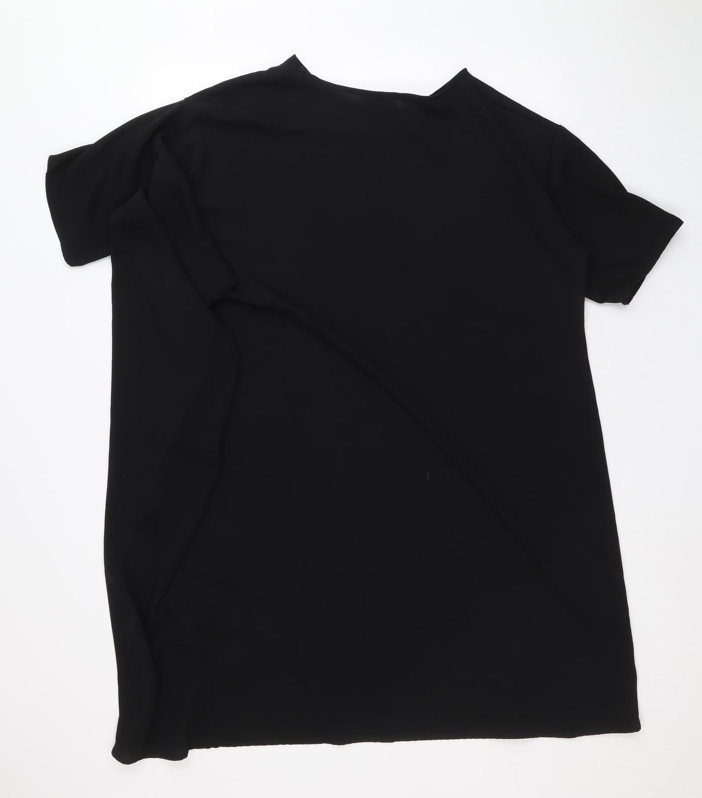 ASOS Womens Black Polyester T-Shirt Dress Size 10 Round Neck Pullover