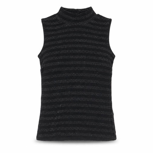 Atmosphere Womens Black Striped Nylon Basic Tank Size 10 Mock Neck