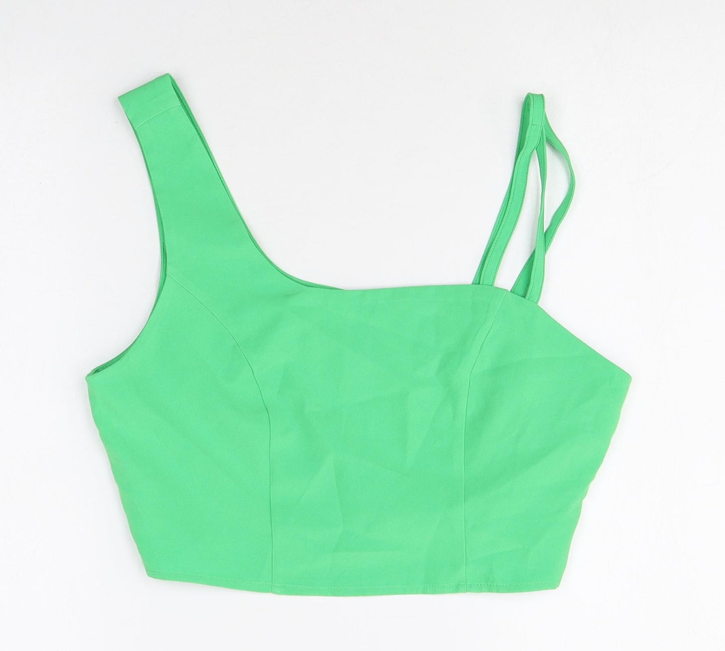 Extro&vert Womens Green Polyester Cropped Tank Size 10 Square Neck