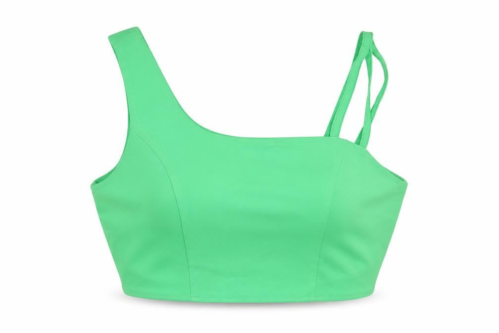 Extro&vert Womens Green Polyester Cropped Tank Size 10 Square Neck
