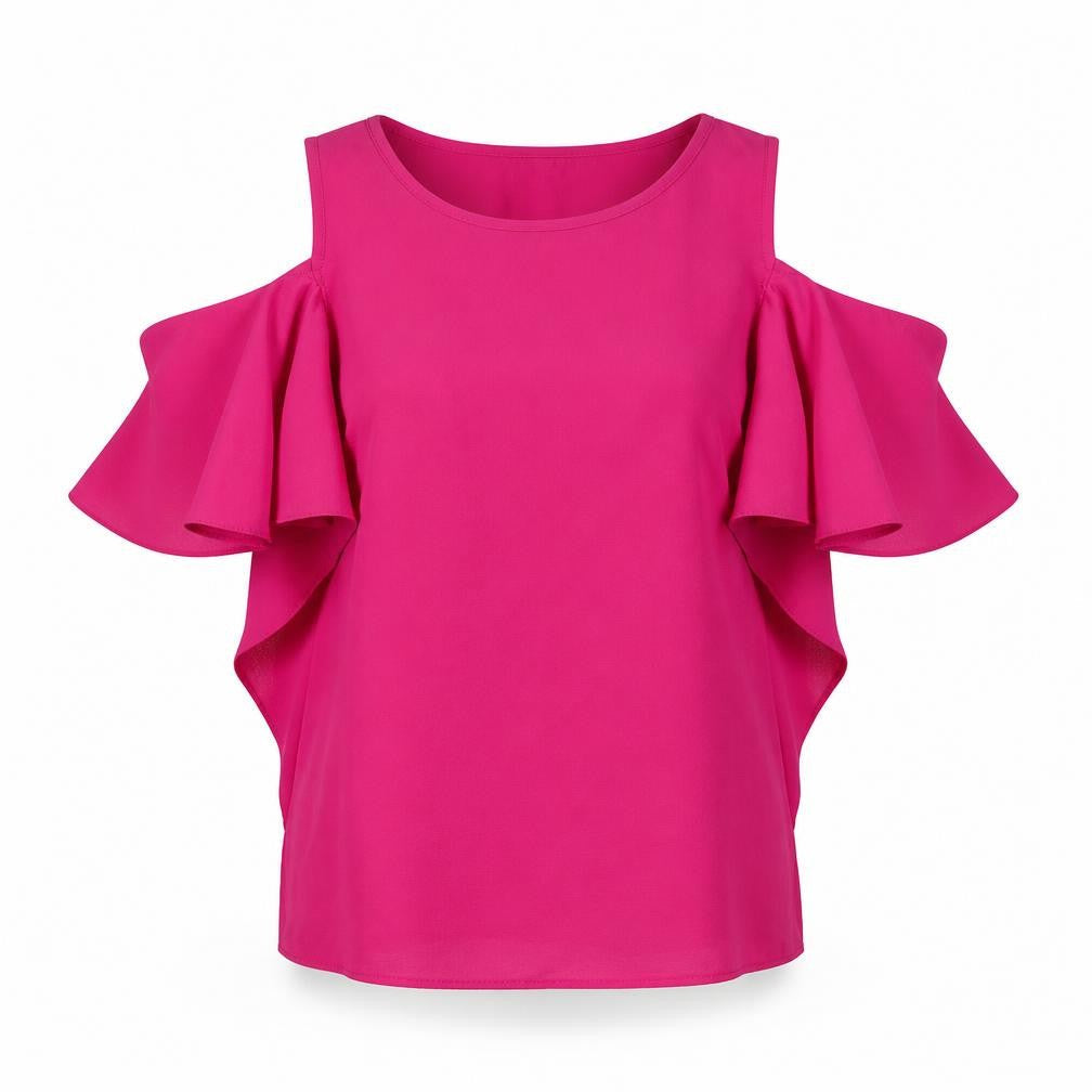 Atmosphere Womens Pink Polyester Basic Button-Up Size 8 Round Neck