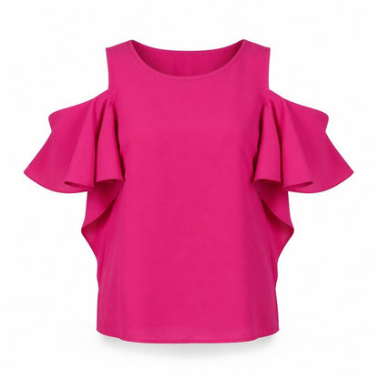 Atmosphere Womens Pink Polyester Basic Button-Up Size 8 Round Neck