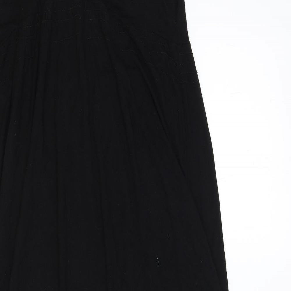 USCO Womens Black Polyester A-Line Size M V-Neck Pullover