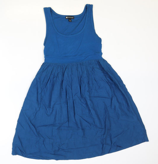 Valerie Bertinelli Womens Blue Viscose Tank Dress Size M Scoop Neck Pullover