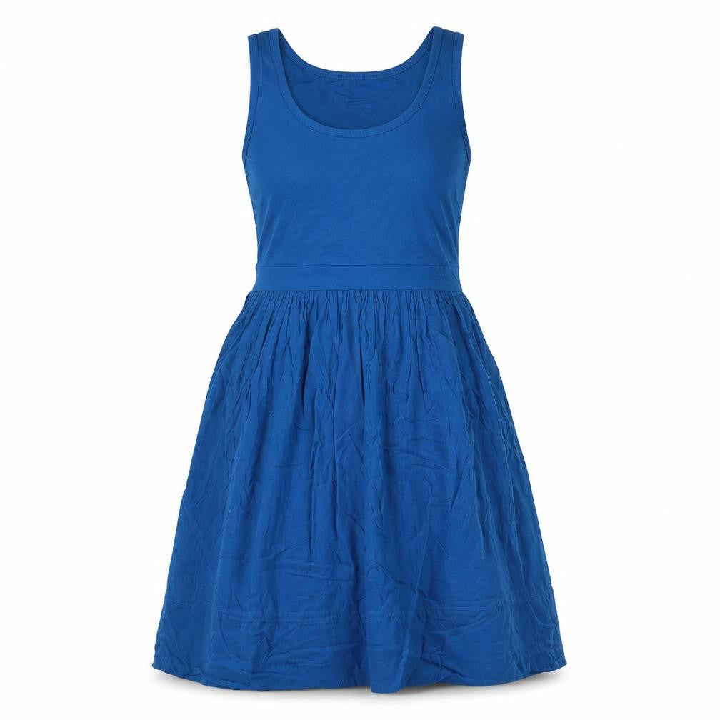 Valerie Bertinelli Womens Blue Viscose Tank Dress Size M Scoop Neck Pullover