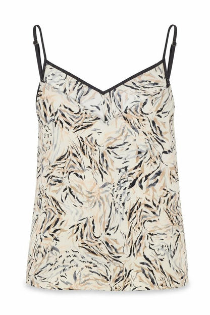 Primark Womens Brown Geometric Polyester Basic Tank Size M V-Neck