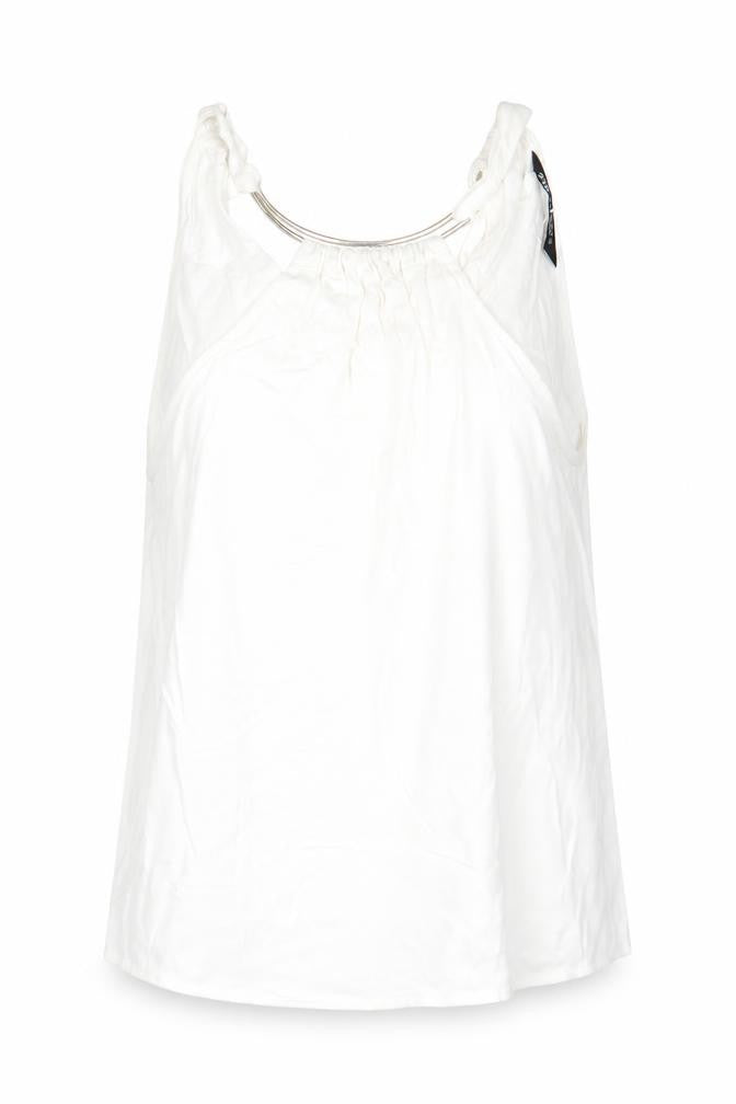 Zara Womens Ivory Viscose Basic Tank Size XS Round Neck