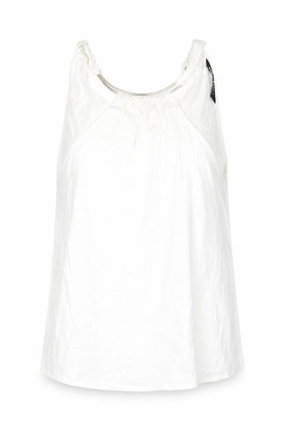Zara Womens Ivory Viscose Basic Tank Size XS Round Neck
