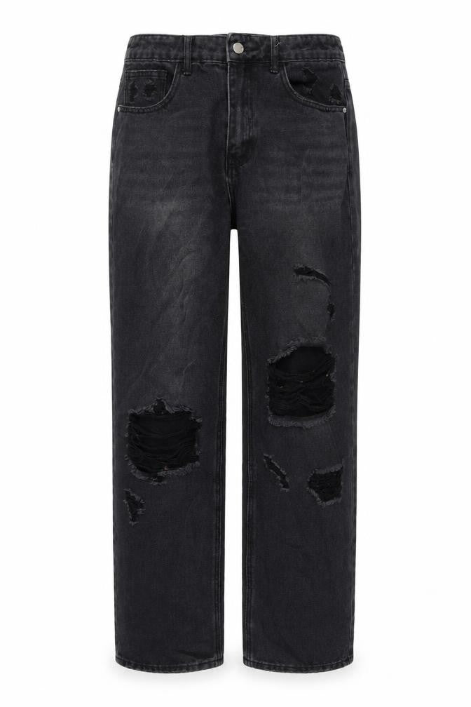 SheIn Womens Grey Cotton Straight Jeans Size M L30 in Regular Button