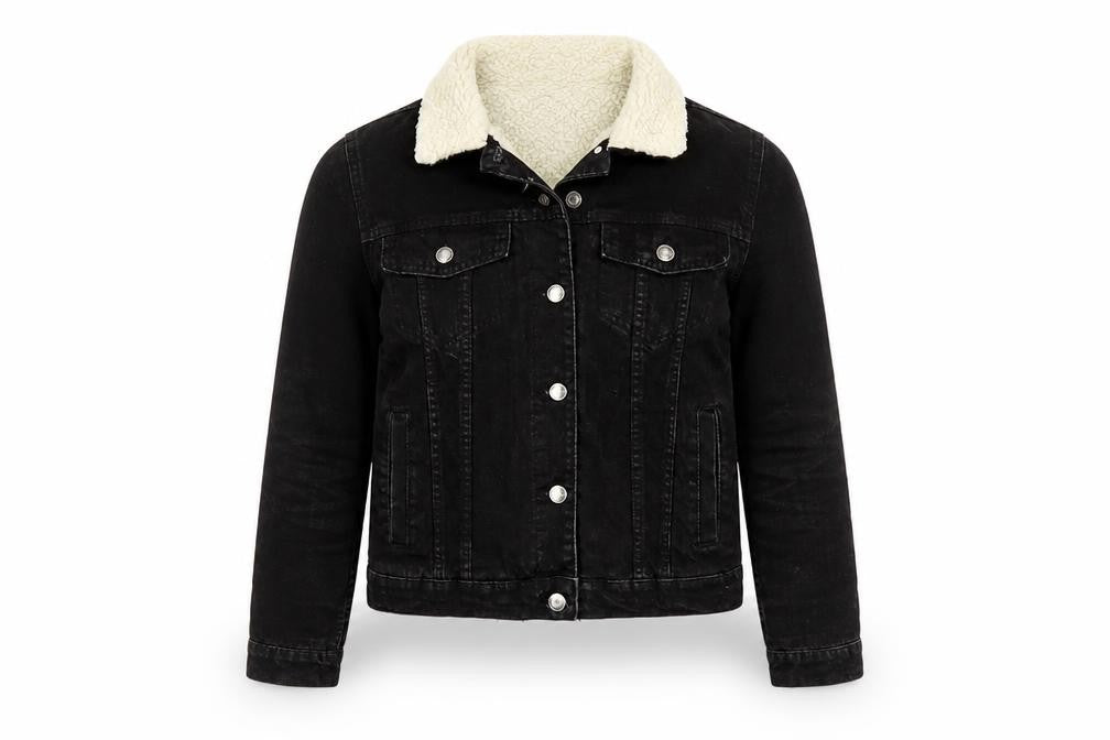 Denim & Co. Womens Black Jacket Size 6 Button