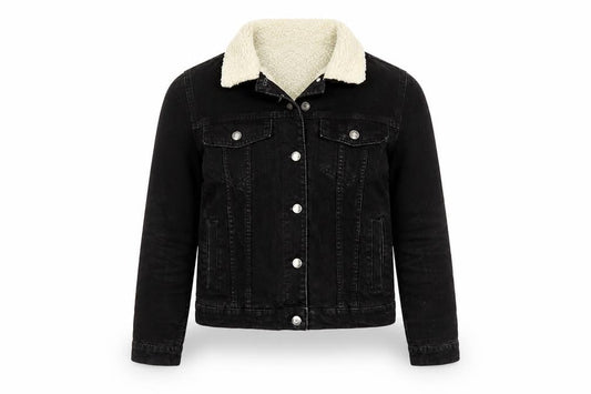Denim & Co. Womens Black Jacket Size 6 Button