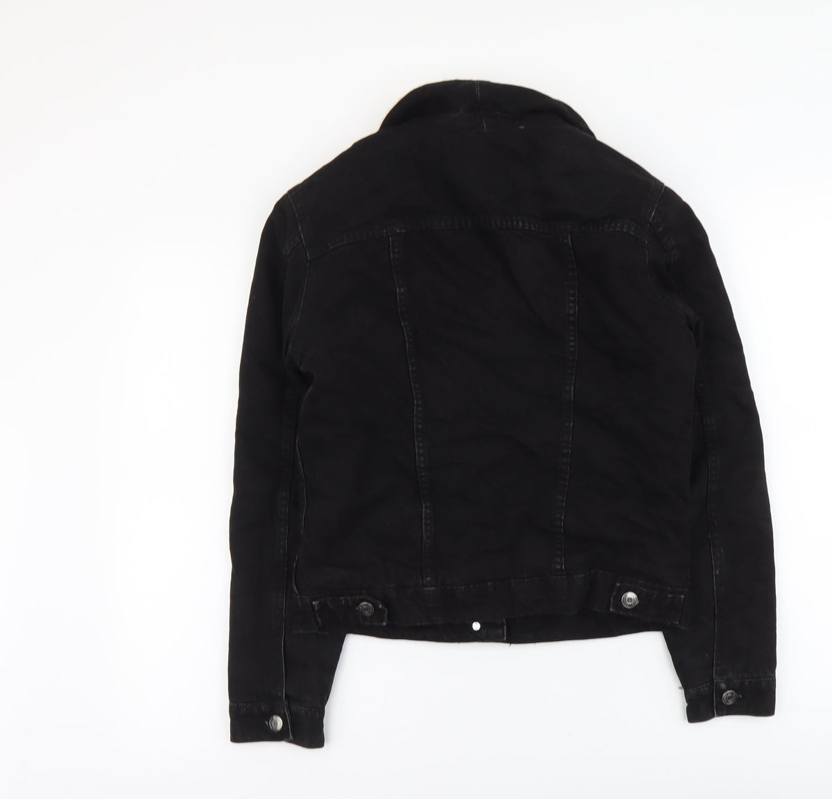 Denim & Co. Womens Black Jacket Size 6 Button