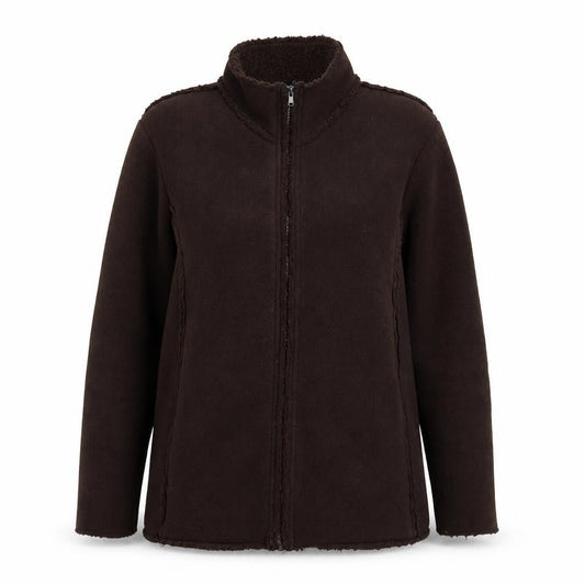 Janique Womens Brown Jacket Size 16 Zip