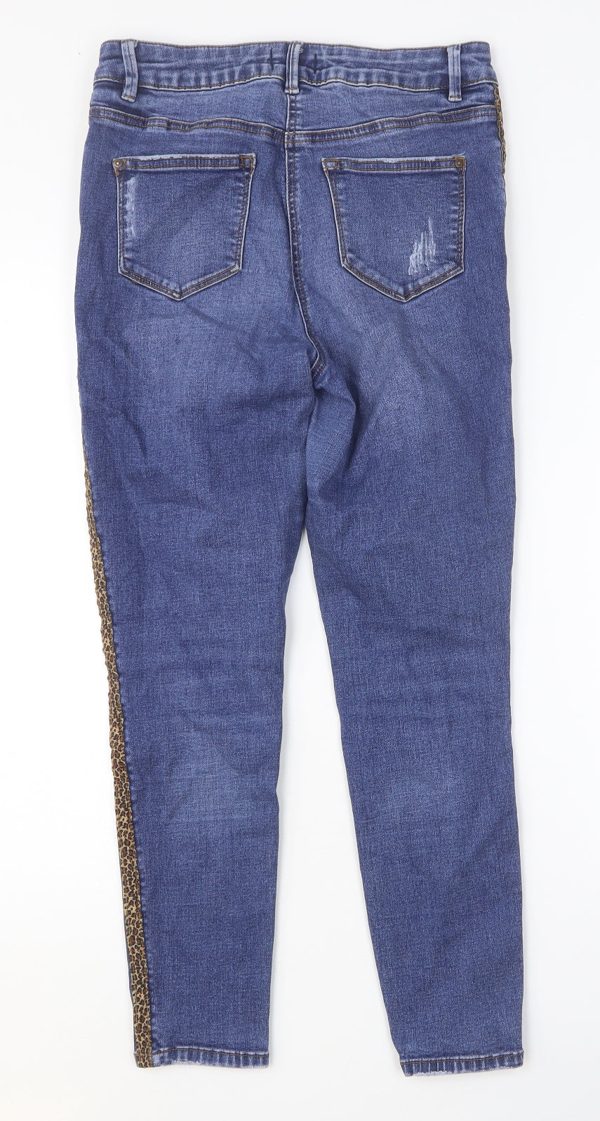 Preworn Womens Blue Cotton Skinny Jeans Size 10 Slim Button
