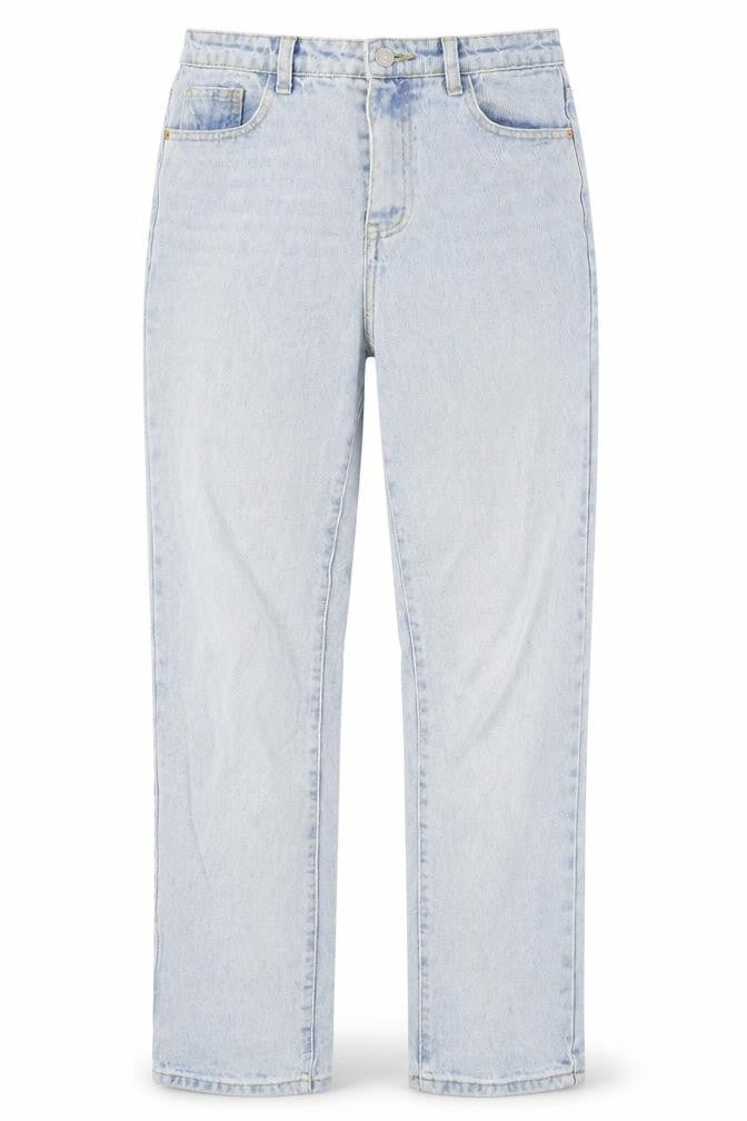 PRETTYLITTLETHING Womens Blue Cotton Straight Jeans Size 8 Relaxed Button