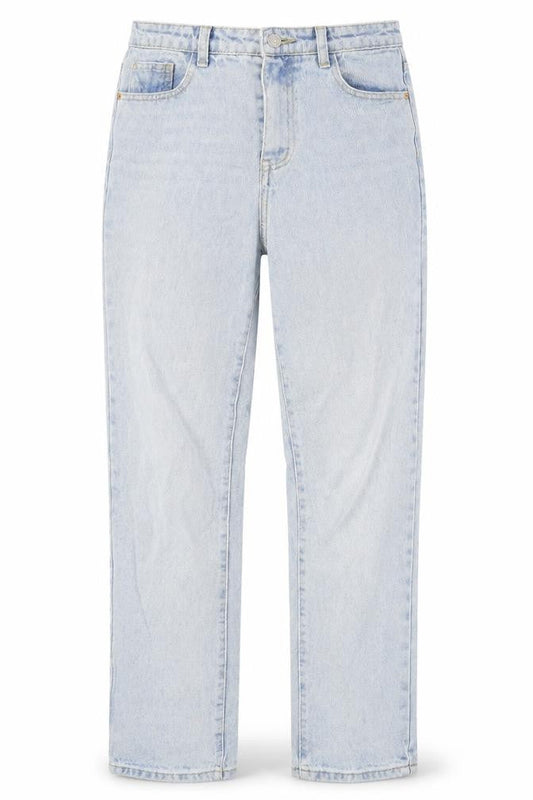 PRETTYLITTLETHING Womens Blue Cotton Straight Jeans Size 8 Relaxed Button