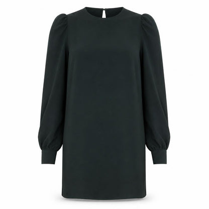 H&M Womens Green Polyester Shift Size S Round Neck Button