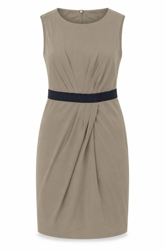 Marks and Spencer Womens Green Polyester A-Line Size 12 Round Neck Zip