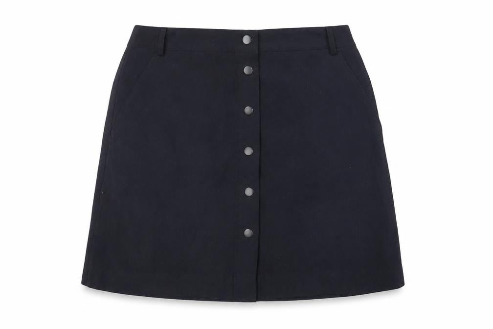 New Look Womens Blue Polyester A-Line Skirt Size 10 Snap