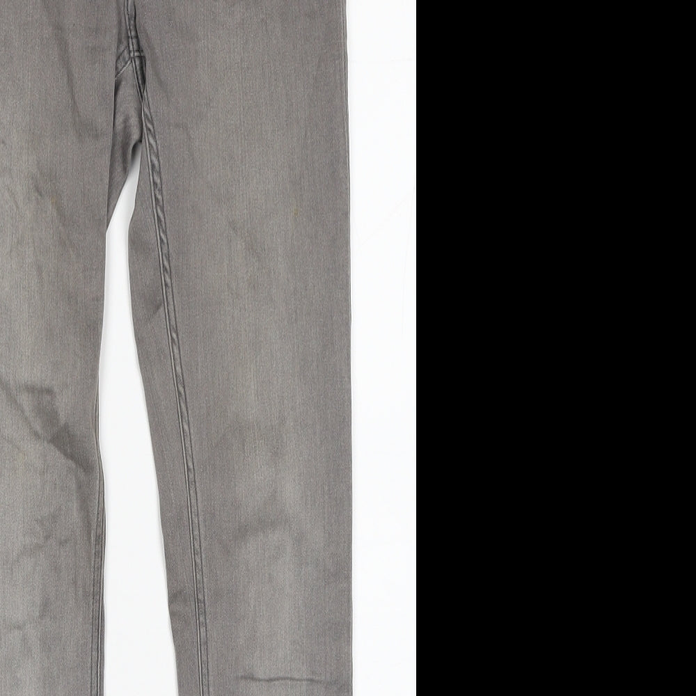 H&M Womens Grey Cotton Skinny Jeans Size 10 Regular Zip