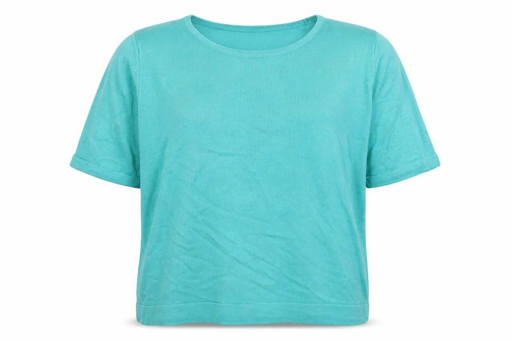 Classic Womens Blue Round Neck Acrylic Pullover Jumper Size 14 Pullover