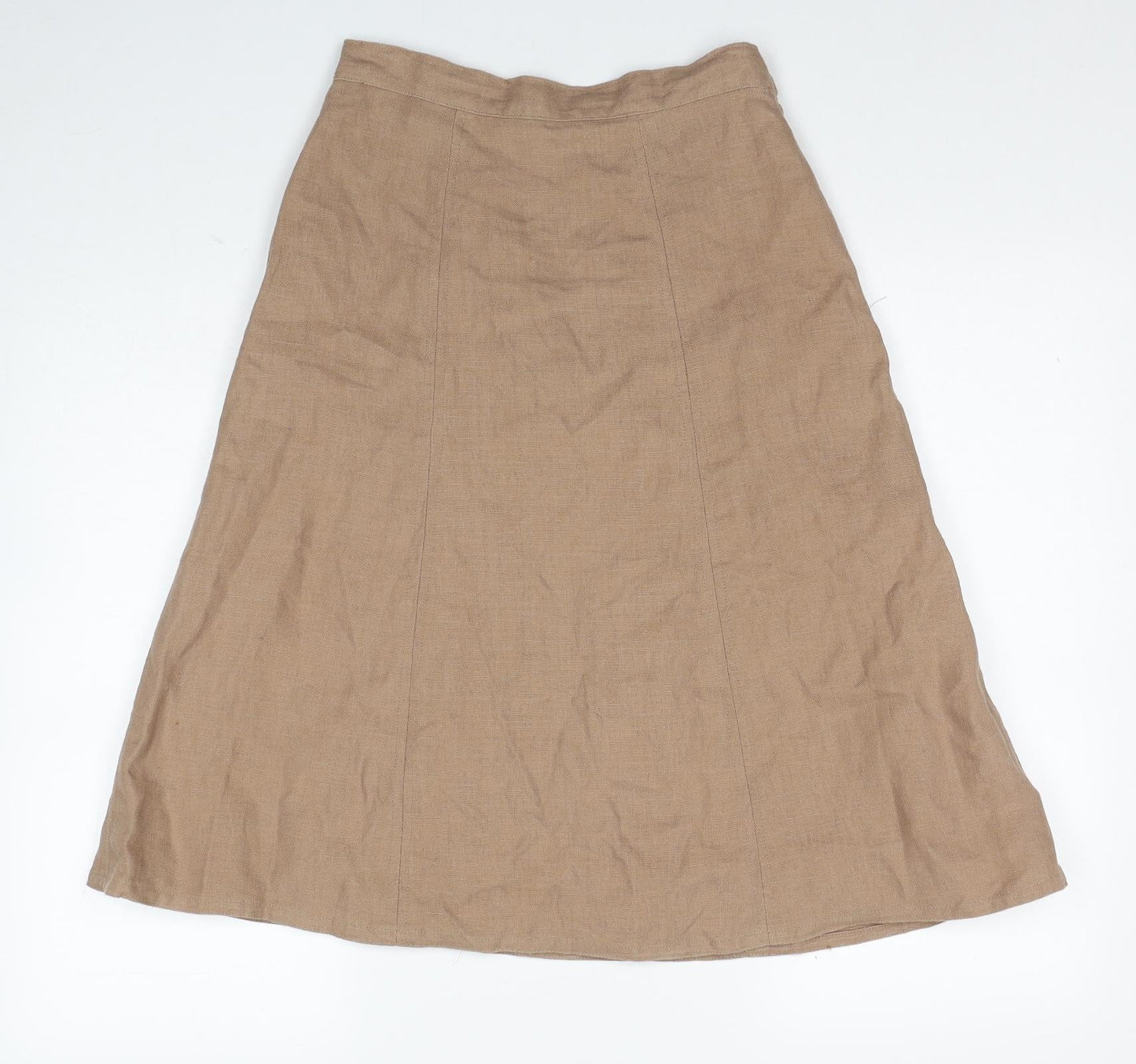 Preworn Womens Brown Polyester Swing Skirt Size 26 in Zip