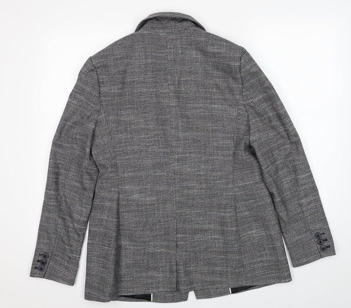 Marks and Spencer Womens Black Geometric Jacket Blazer Size 12 Button