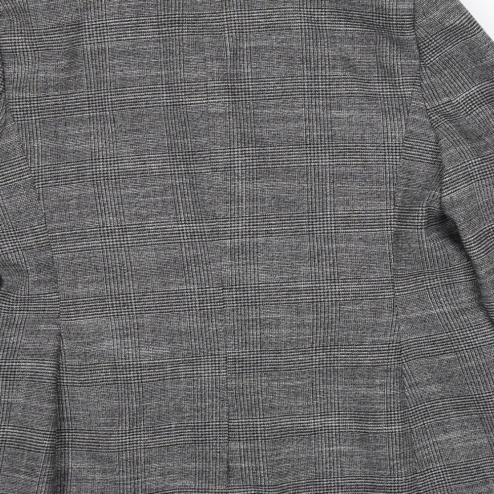 Marks and Spencer Womens Black Geometric Jacket Blazer Size 12 Button