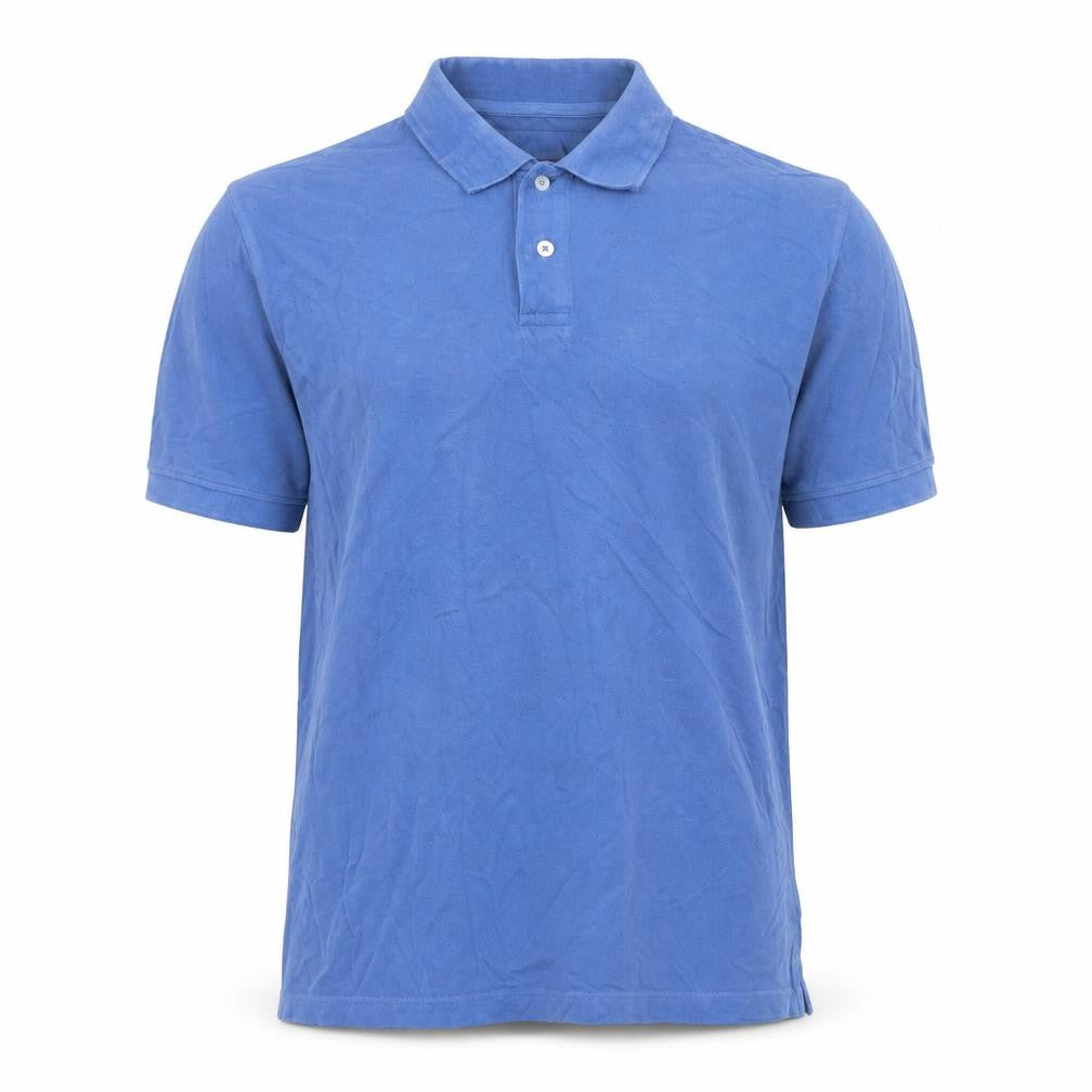 Brook Taverner Mens Blue Cotton Polo Size M Collared Button