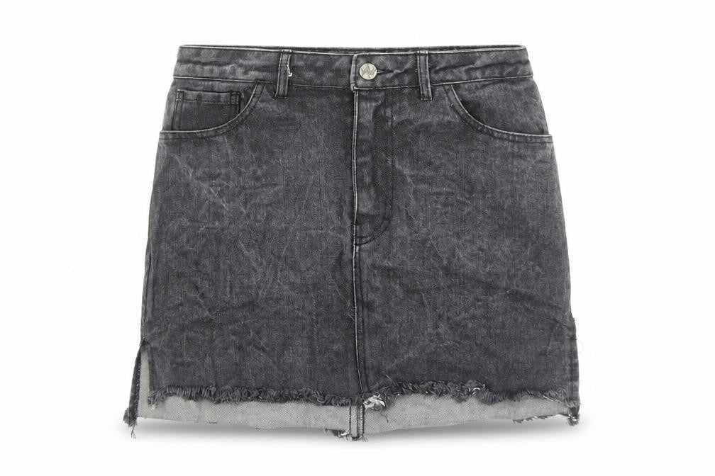 Motel Womens Grey Cotton Mini Skirt Size S Zip