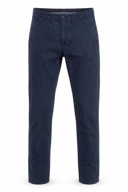 Zara Mens Blue Cotton Trousers Size L Regular Zip