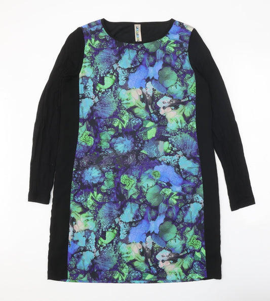 Vivante Womens Blue Polyester Shift Size M Round Neck Pullover