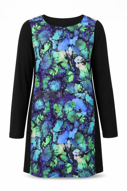 Vivante Womens Blue Polyester Shift Size M Round Neck Pullover