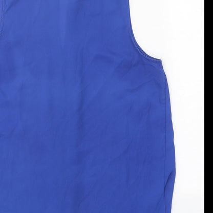 Papaya Womens Blue Polyester Basic Tank Size 12 V-Neck
