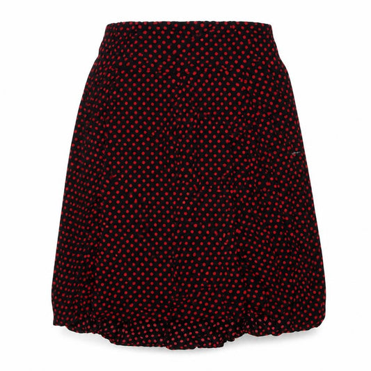 Preworn Womens Black Polka Dot Polyester Swing Skirt Size 36 in