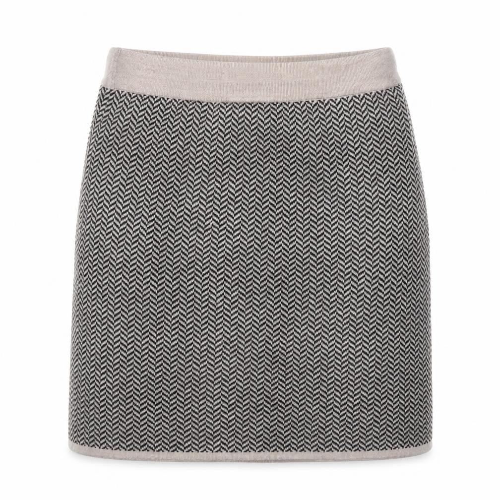 Adrienne Vittadini Womens Brown Herringbone Acrylic Straight & Pencil Skirt Size L