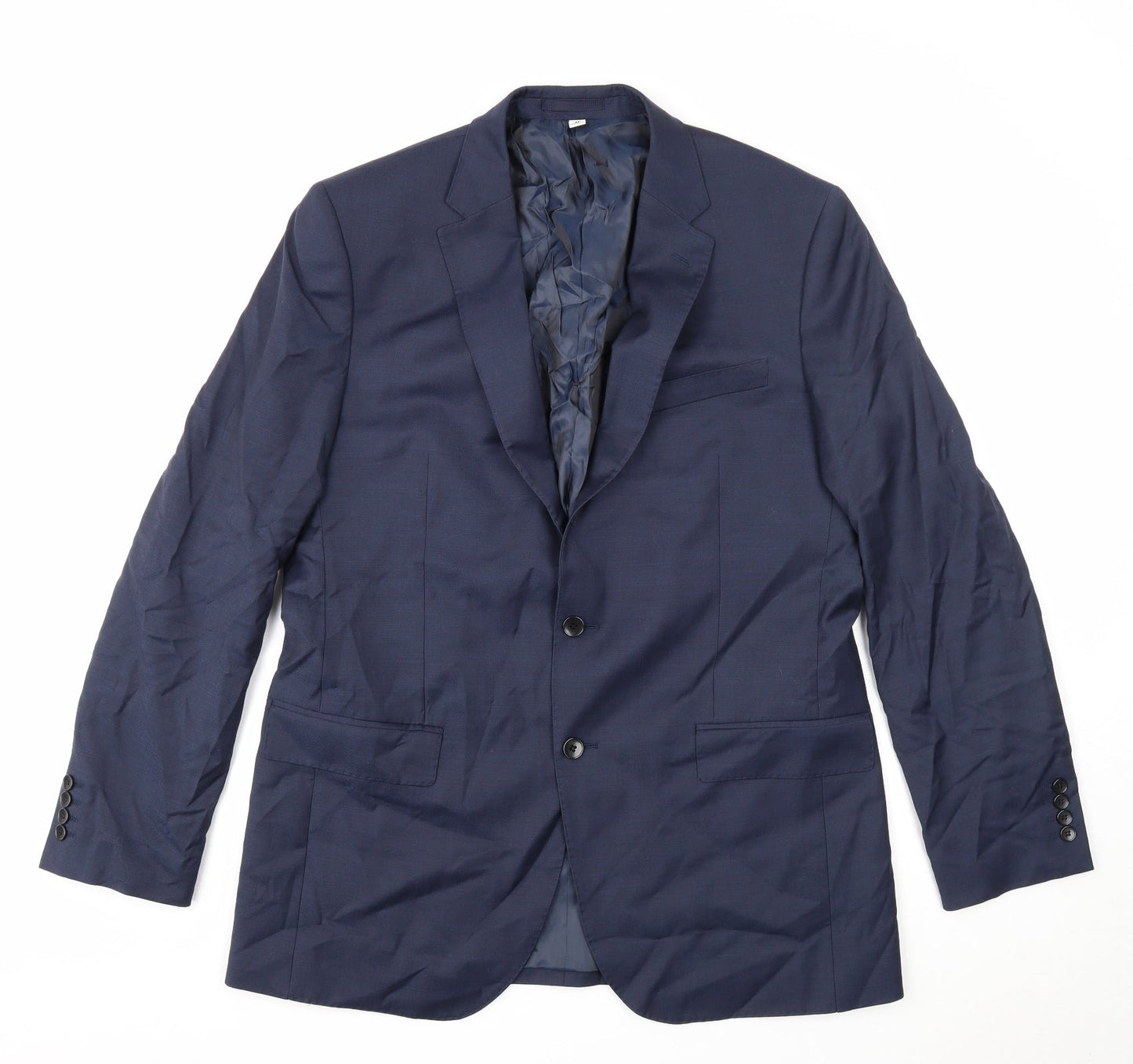 Marks and Spencer Mens Blue Wool Jacket Suit Jacket Size 42 Regular