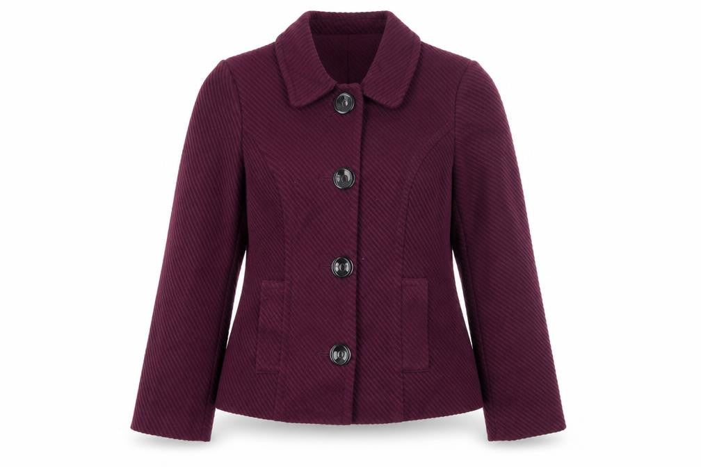 M&Co Womens Purple Jacket Blazer Size 12 Button