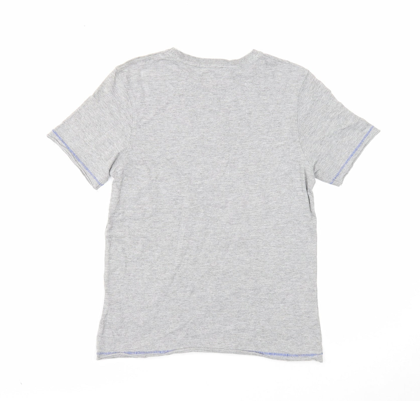 Indigo Boys Grey Polyester Basic T-Shirt Size 9-10 Years Round Neck Pullover