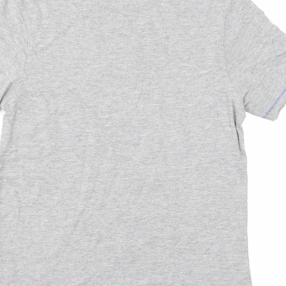 Indigo Boys Grey Polyester Basic T-Shirt Size 9-10 Years Round Neck Pullover