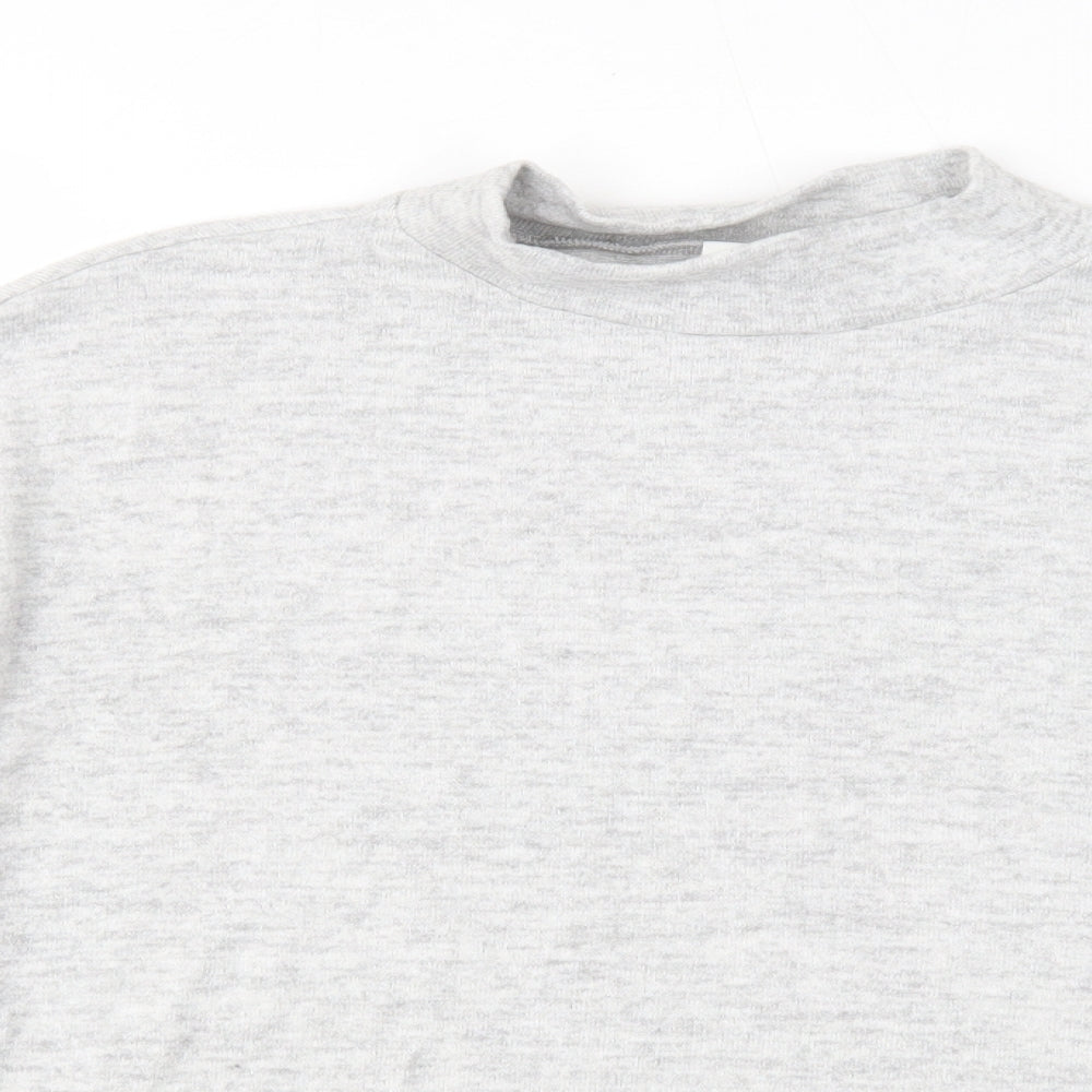 H&M Womens Grey Mock Neck Viscose Pullover Jumper Size S