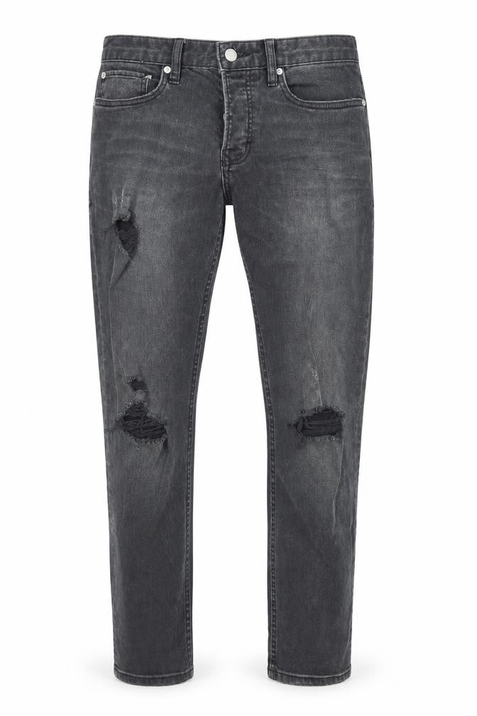 Topman Mens Black Cotton Straight Jeans Size 30 in L32 in Slim Button